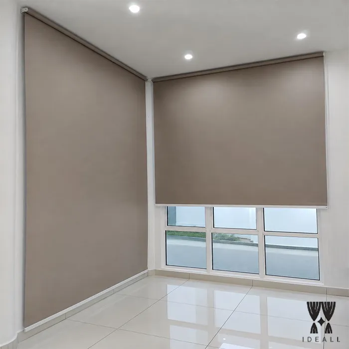 Plain Nescafe-colored roller blind پرده شید ساده نسکافه ای